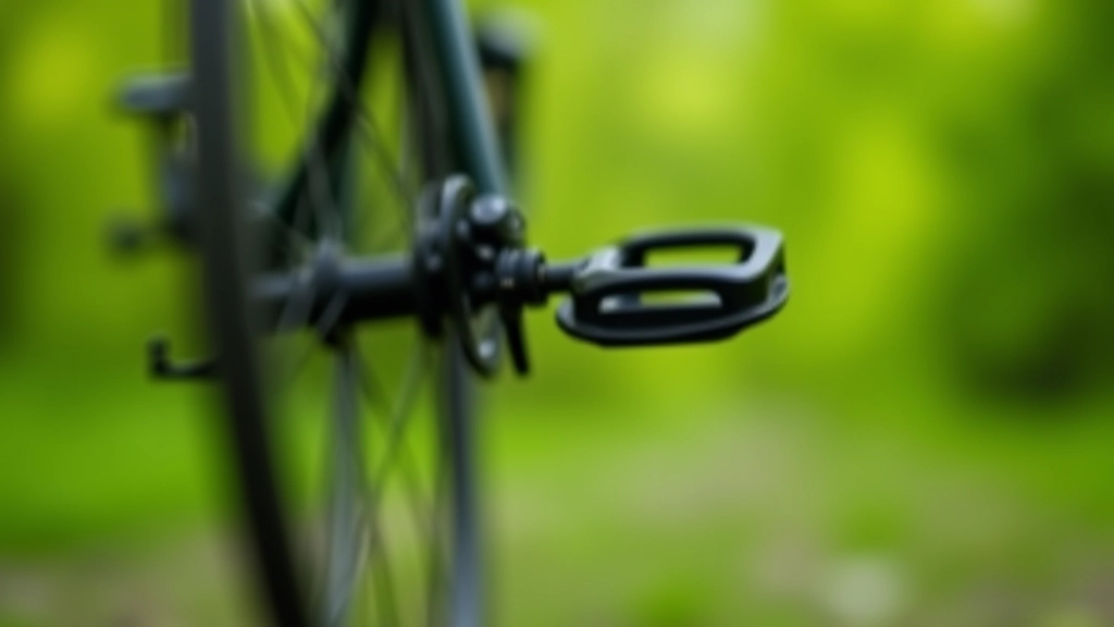 Dviračio ratas ir pedalai su žalios augalijos fonu
